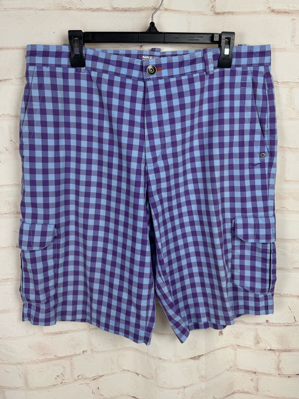 Nike Purple Plaid Golf Shorts Size 36